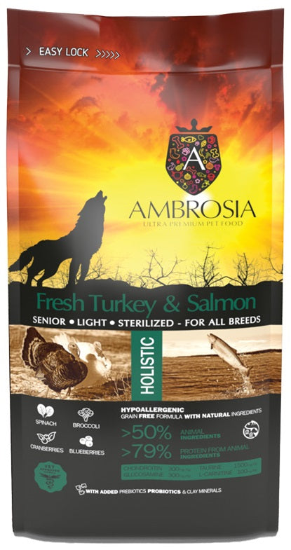 Τροφή σκύλου AMBROSIA Light Sterilised 12kg