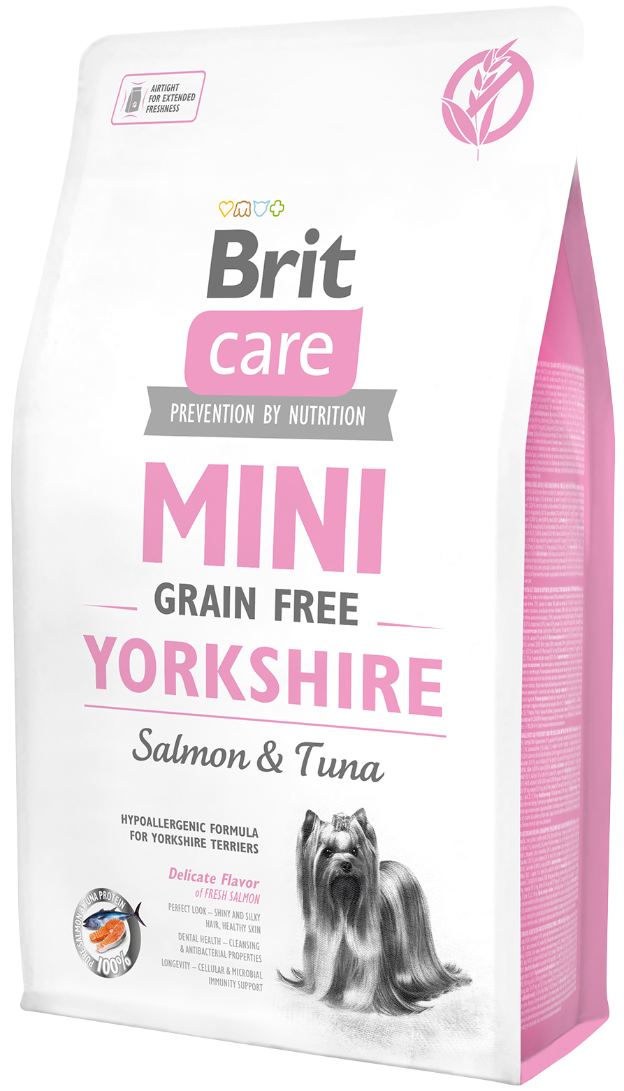 Brit Care mini Yorkshire grain free τροφή σκύλου με σολομό και τόνο 400gr