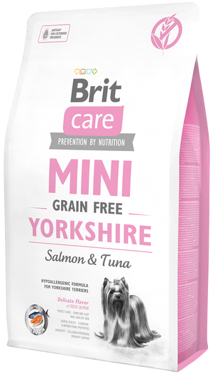 Brit Care mini Yorkshire grain free τροφή σκύλου με σολομό και τόνο 400gr