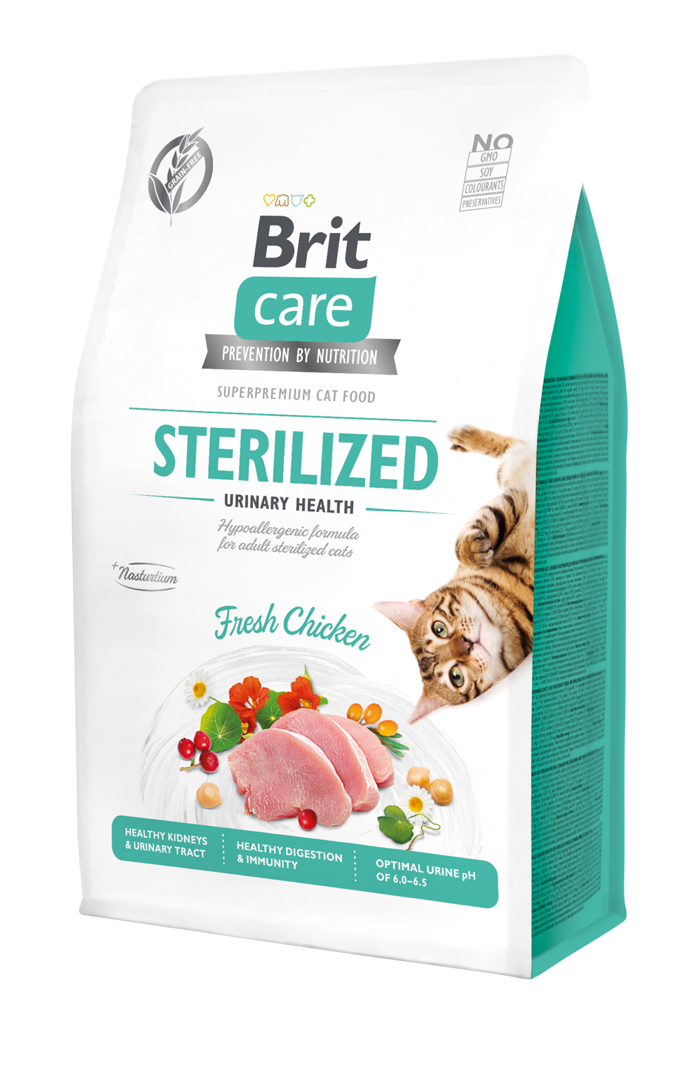 Brit Care Cat Sterilised Urinary Health με κοτόπουλο 2kg - Υποαλλεργική τροφή για στειρωμένες γάτες