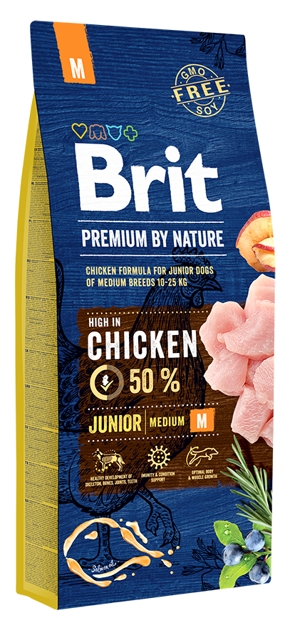 "Brit Premium By Nature Junior M Chicken 3kg"