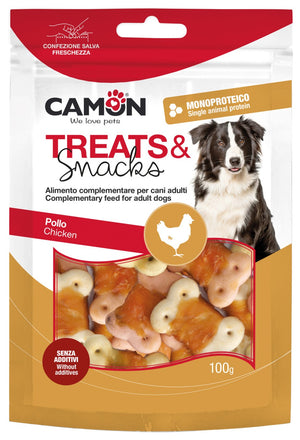 Camon Treat Snack φιλέτο κοτόπουλου και μπισκότο 100gr - Σνακ σκύλου