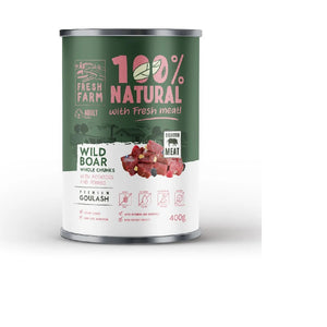 Fresh Farm 100% Natural χονδροκομμένο πατέ με αγριόχοιρο, γλυκοπατάτα, μούρα και βότανα σε κονσέρβα 400gr