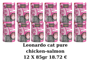 Leonardo cat pure chicken-salmon 12x85gr