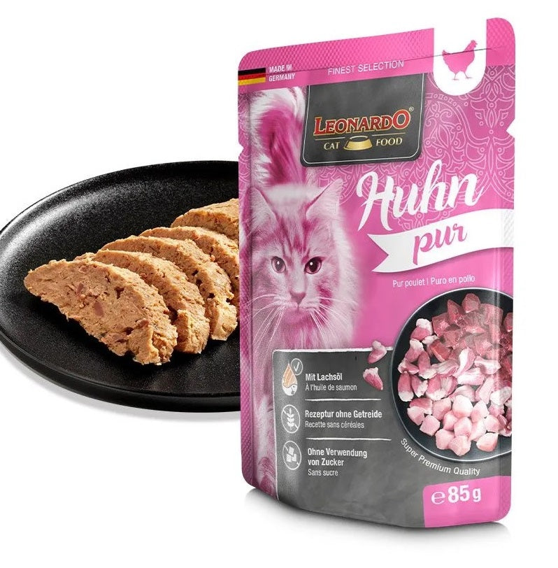Leonardo pure chicken υγρή τροφή γάτας με κοτόπουλο 85gr