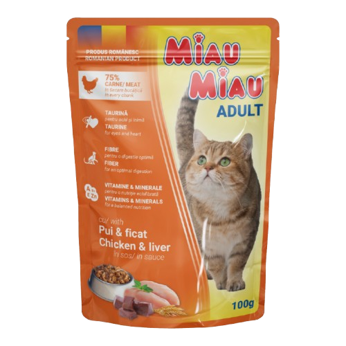 Miau Miau Adult Chicken & Liver 100gr
