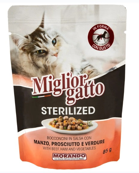 Migliorgatto steril beef & ham 85 gr