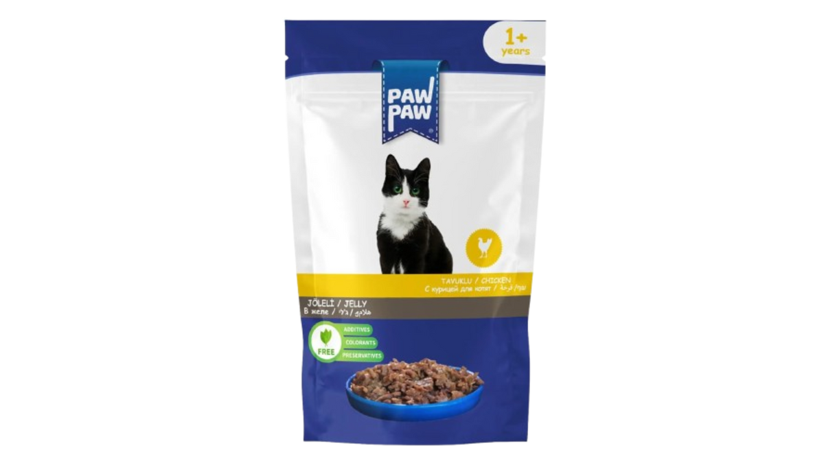 Pawpaw Jelly 85gr για Ενήλικες Γάτες με Κοτόπουλο σε Φακελάκι