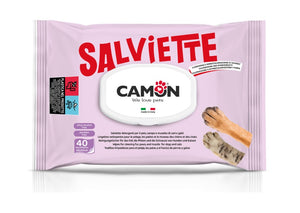 Camon Μαντηλάκια Καθαρισμού 40τεμ - Υγρά μαντηλάκια για σκύλους και γάτες με άρωμα σμύρνας