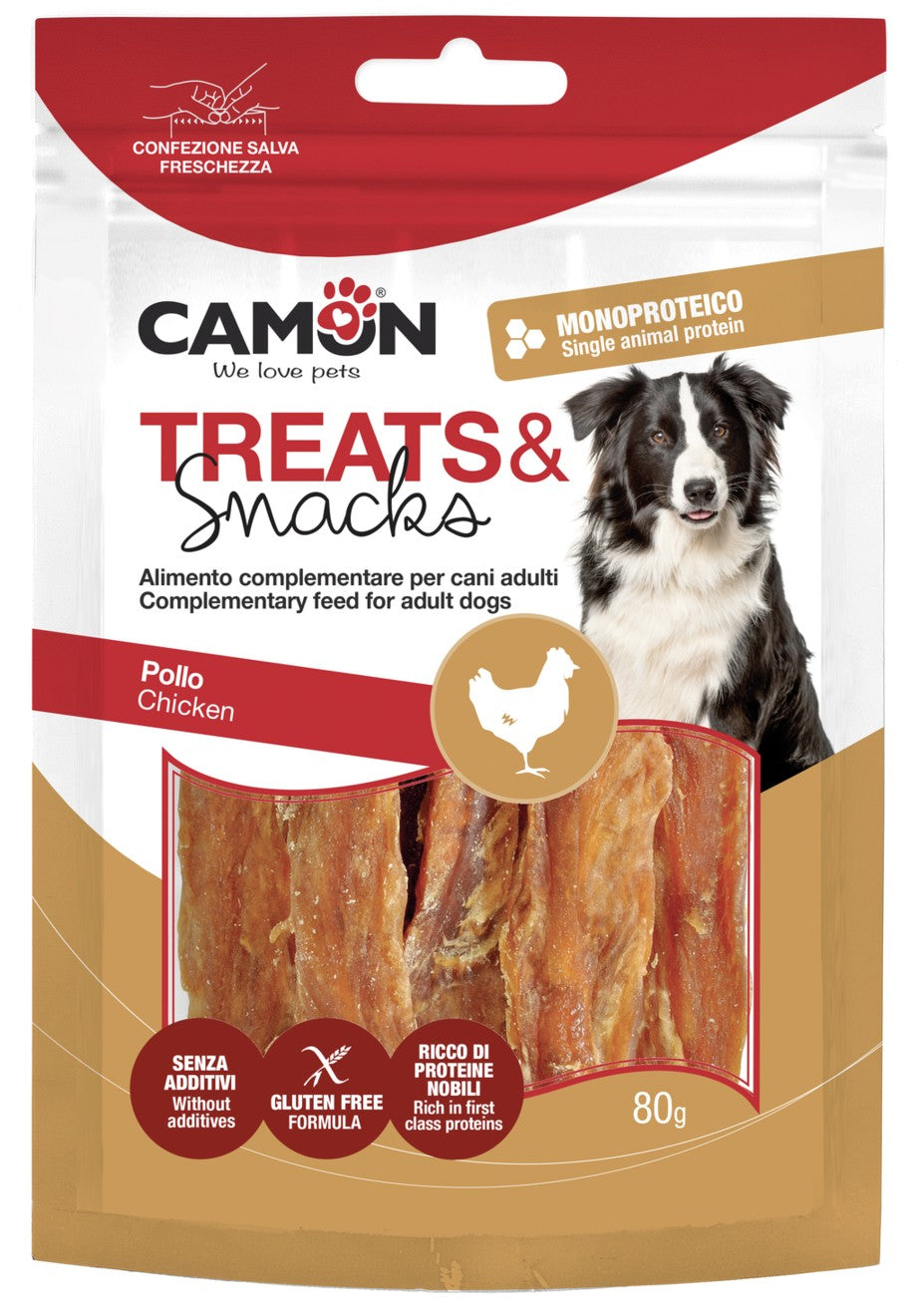 Dried chicken strips 80gr - Αποξηραμένες λωρίδες κοτόπουλου για σκύλους