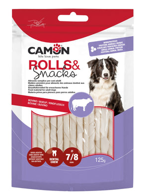 Camon Rawhide Chew Twisted Rolls 25τεμ - Μασητικά ρολά από ακατέργαστο δέρμα για σκύλους