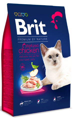 "Brit Premium Cat Sterilized Chicken 1.5kg - Ξηρή τροφή για στειρωμένες γάτες με 38% κοτόπουλο"