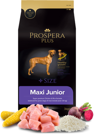 Prospera Plus Maxi Junior τροφή σκύλου 3kg για κουτάβια μεγαλόσωμων φυλών με γλυκοζαμίνη και χονδροϊτίνη