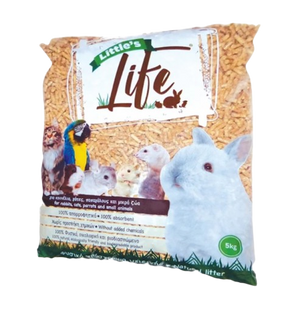 "Pellet Life 5kg - Υπόστρωμα pellet ξύλου για μικρά ζώα, γάτες, κουνέλια και παπαγάλους"