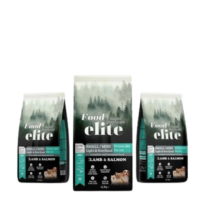"Food Elite 15kg - Ξηρά τροφή για μίνι ενήλικους σκύλους με αρνί και σολομό"