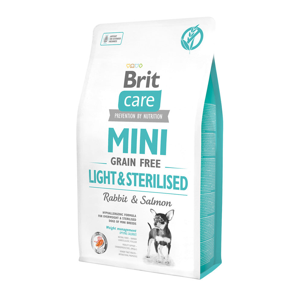Brit care mini light & sterilised rabbit-salmon 2Kgr