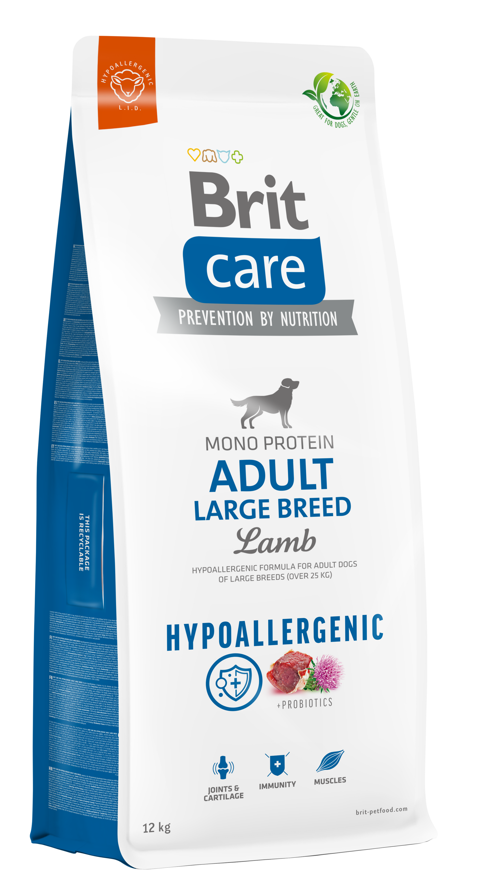 "Brit Care Hypoallergenic Adult Large Lamb υποαλλεργική ξηρά τροφή για μεγαλόσωμους σκύλους 12kg"