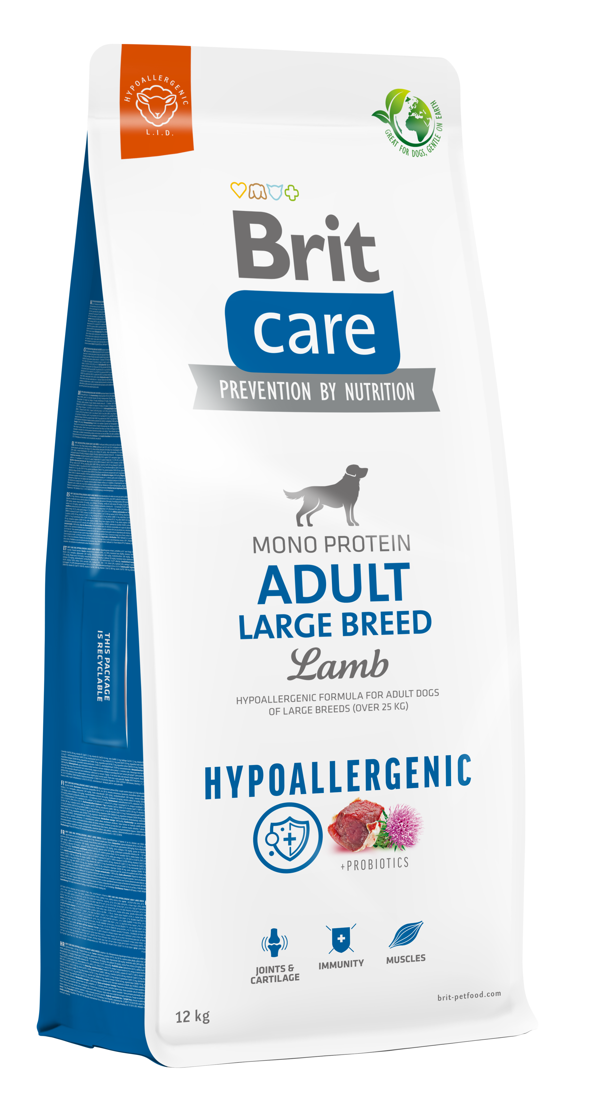 "Brit Care Hypoallergenic Adult Large Lamb υποαλλεργική ξηρά τροφή για μεγαλόσωμους σκύλους 12kg"