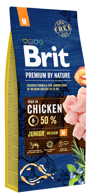 "Brit Premium By Nature Junior M Chicken 3kg"