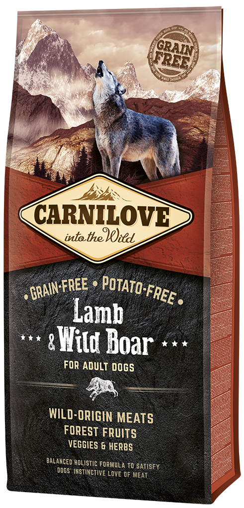 "Carnilove Adult Lamb & Wild Boar 1.5kg - Ολιστική ξηρά τροφή σκύλου με αρνί και αγριόχοιρο, χωρίς σιτηρά"