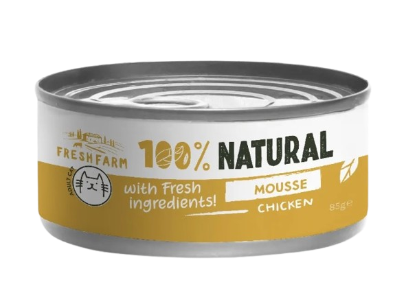 Fresh Farm 100% Natural μους με κοτόπουλο για γάτες, κονσέρβα 85gr