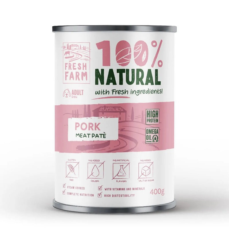 Fresh Farm 100% Natural απαλό πατέ με χοιρινό σε κονσέρβα 400gr