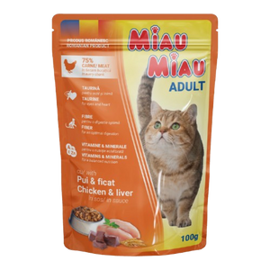 Miau Miau Adult Chicken & Liver 100gr