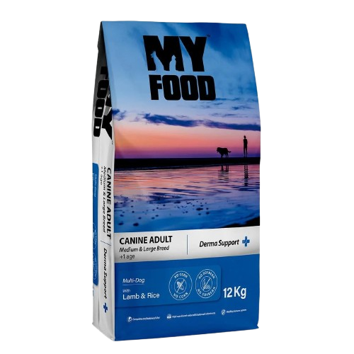 "Myfood Derma Support Adult Αρνί & Ρύζι 12kg - Ξηρά Τροφή για Ενήλικους Σκύλους Medium & Large Breed"