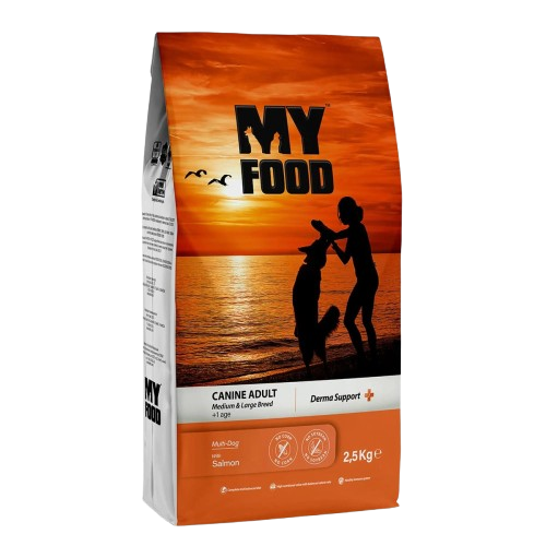 "Myfood Derma Support Adult Σολομός 12kg - Ξηρά Τροφή για Ενήλικους Σκύλους Medium & Large Breed"