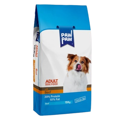 "PawPaw Adult Dog Food 15 KG - Ξηρά τροφή σκύλου με γεύση μοσχαριού".