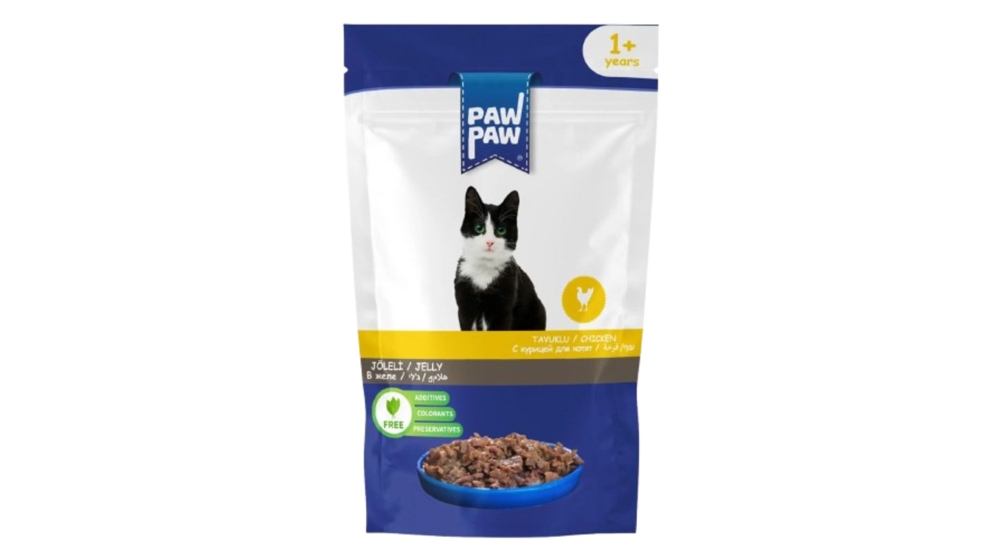 Pawpaw Jelly 85gr για Ενήλικες Γάτες με Κοτόπουλο σε Φακελάκι