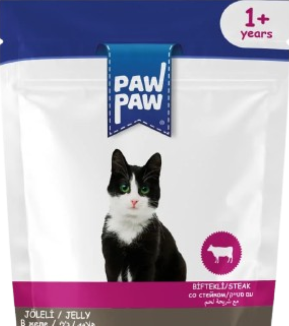 Pawpaw Jelly 85gr για Ενήλικες Γάτες με Μοσχάρι σε Φακελάκι