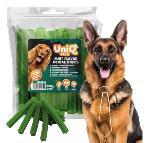 Uniq 500gr Mint Flavored Dental Sticks - Οδοντικά στικ με μέντα για καθαρισμό δοντιών σκύλου