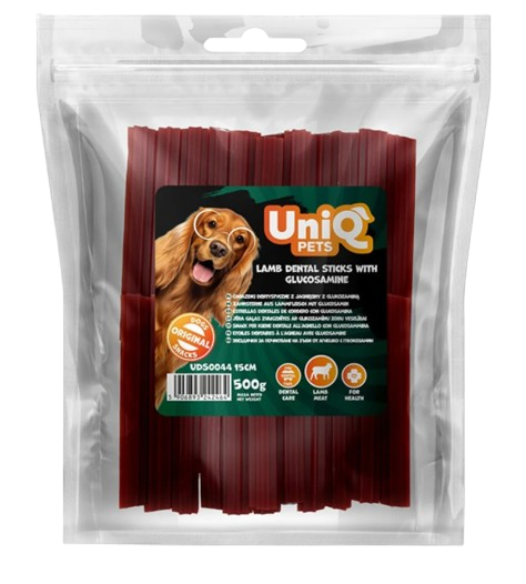 Uniq 500gr Dental Lamb Sticks with Glucosamine 15cm - Οδοντιατρικά στικ αρνιού με γλυκοζαμίνη για σκύλους