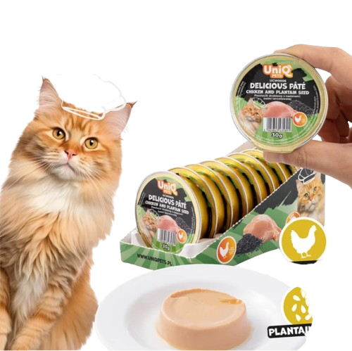 Uniq Delicious Pate 30gr για Γάτες με Κοτόπουλο και Ψύλλιο σε Τασάκι 8τμχ