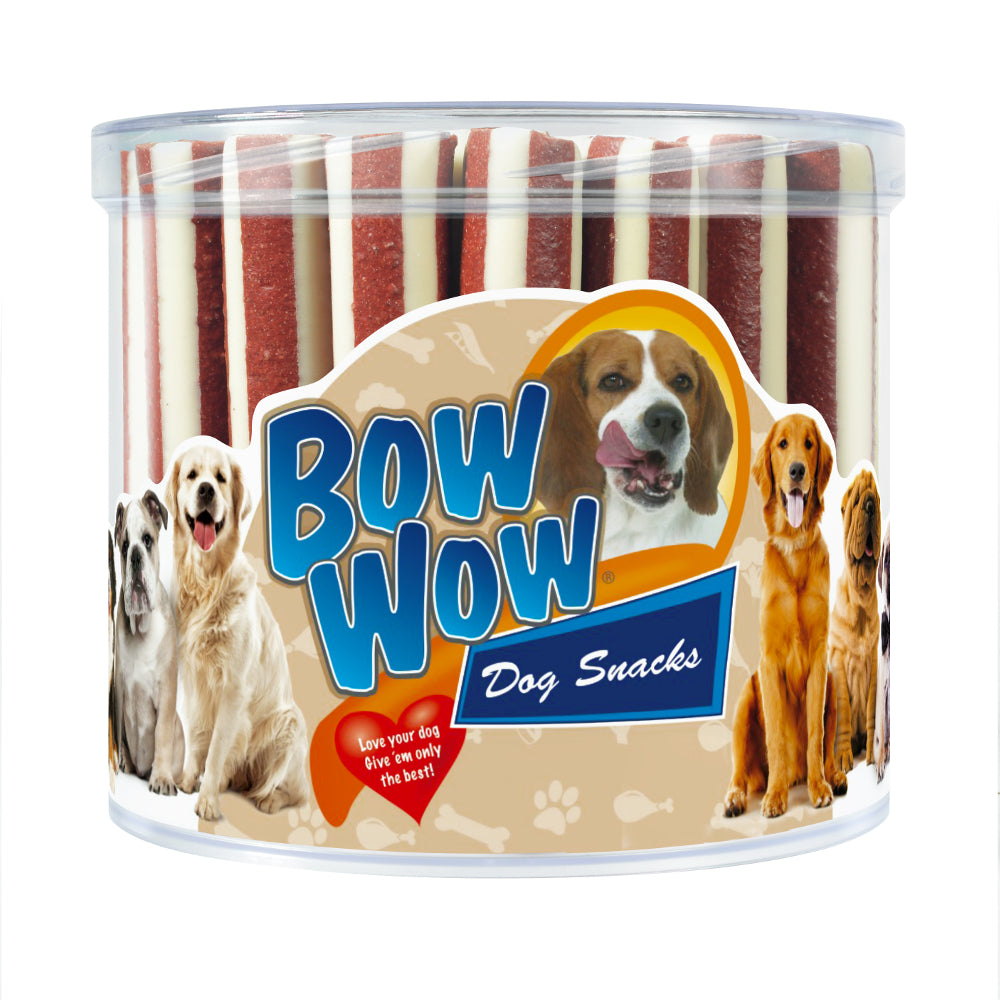Bow wow ρολά καπνιστού κρέατος και ορού γάλακτος λιχουδιές σκύλου 42gr
