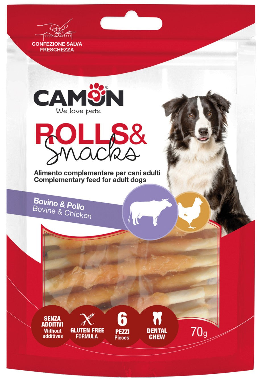 Rawhide rolls with chicken - Κόκαλα μασήματος με κοτόπουλο για σκύλους
