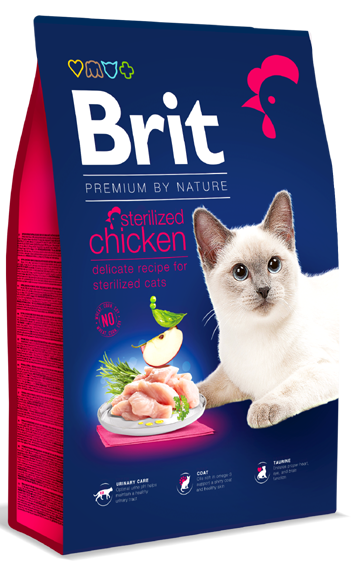 "Brit Premium Cat Sterilized Chicken 1.5kg - Ξηρή τροφή για στειρωμένες γάτες με 38% κοτόπουλο"