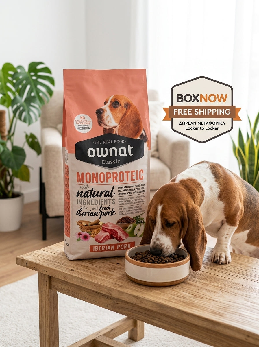 Ownat monoprotein adult iberian pork 12 Kg | Δωρεάν BOX NOW για 1 συσκευασία