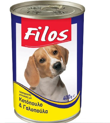 "Filos τροφή σκύλου με κοτόπουλο και γαλοπούλα 400gr"