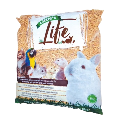 "Pellet Life 5kg - Υπόστρωμα pellet ξύλου για μικρά ζώα, γάτες, κουνέλια και παπαγάλους"