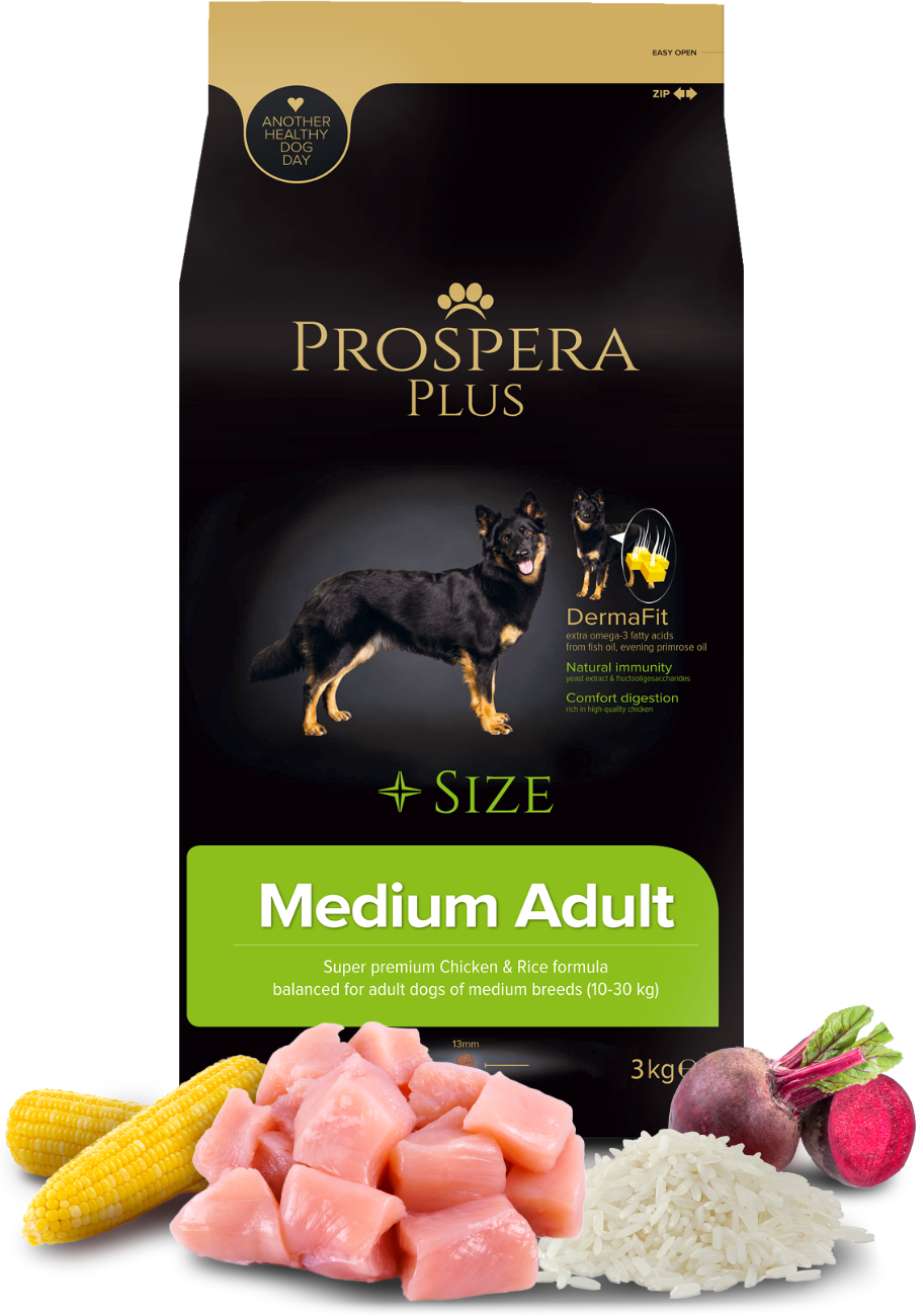 Prospera Plus Medium Adult τροφή σκύλου 3kg για ενήλικους σκύλους μεσαίου μεγέθους με γλυκοζαμίνη και χονδροϊτίνη
