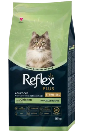 Reflex Plus Adult Sterilised Chicken 15kg - Πλήρης ξηρά τροφή για στειρωμένες γάτες με κοτόπουλο