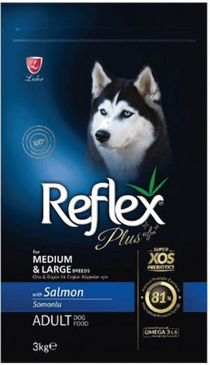 Reflex Plus ξηρά τροφή για ενήλικους σκύλους μεσαίων/μεγάλων φυλών με σολομό 3kg
