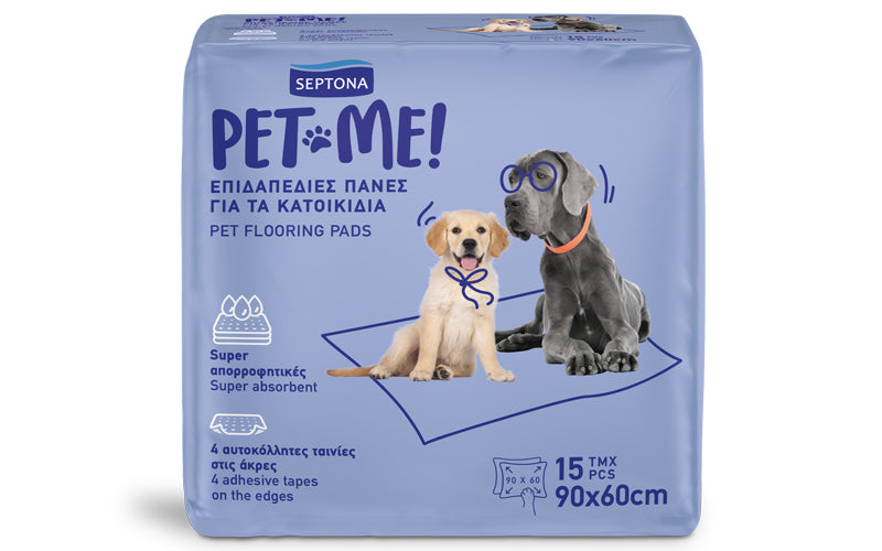 Septona PetMe pads 90x60cm - Επιδαπέδιες πάνες για κατοικίδια 15 τεμάχια
