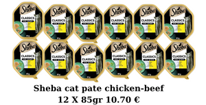 Sheba cat pate chicken-beef 12x85gr