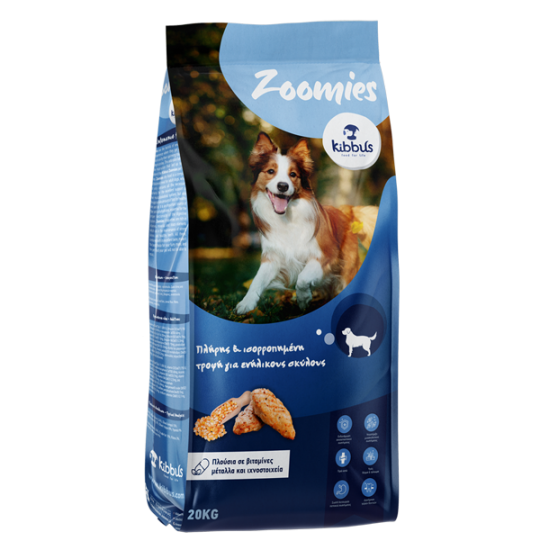 Kibbus Zoomies Adult Mix 20kg - Πλήρης ξηρά τροφή για ενήλικους σκύλους
